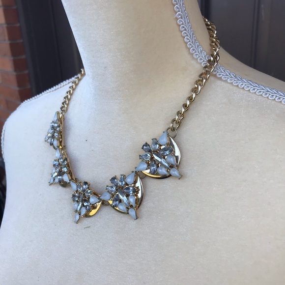 Women’s Gold Necklace W/ White Stones - Picture 5 of 8